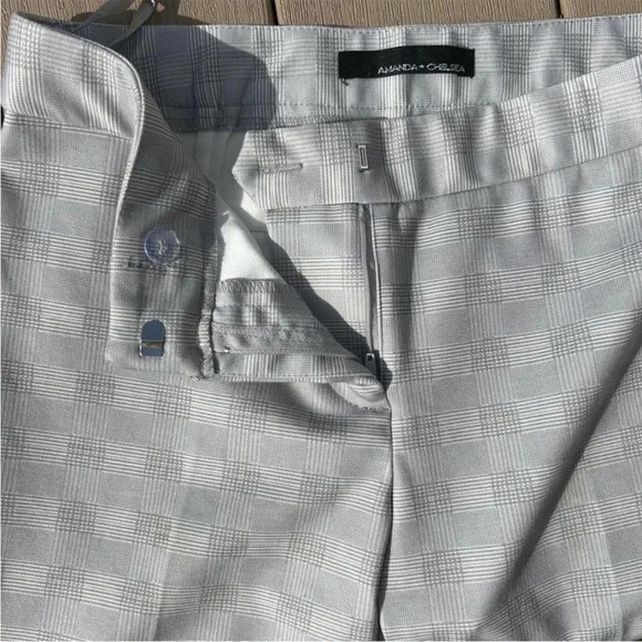 Amanda & Chelsea plaid grey trouser modern fit stretchy pants women’s 4 - Picture 4 of 6